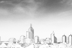 Indianapolis Skyline Silhouet